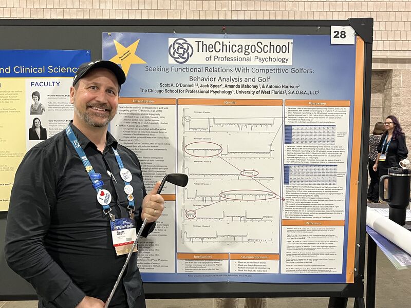 Dr. Scott O’Donnell applies precision teaching and standard celeration charts to his own golf and pool practice.